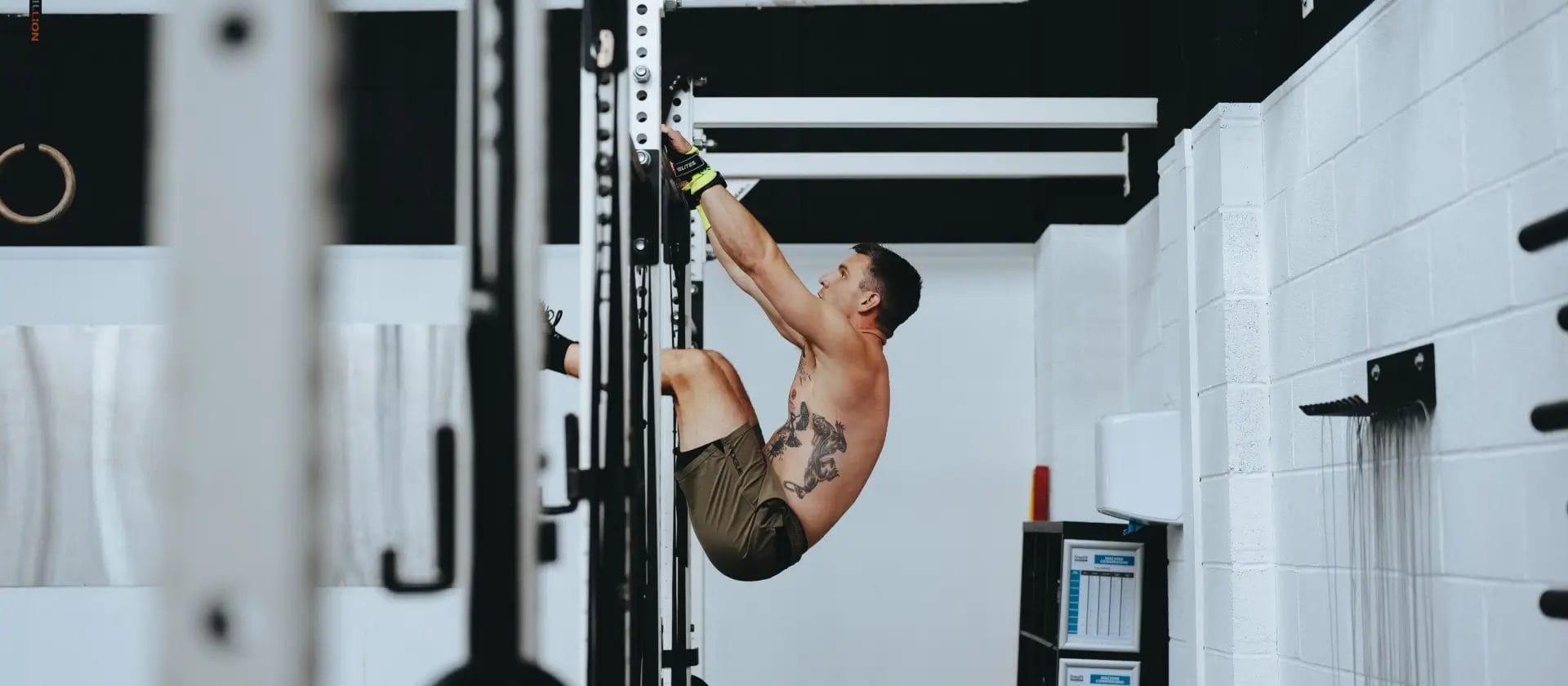 Man pull up bar at home